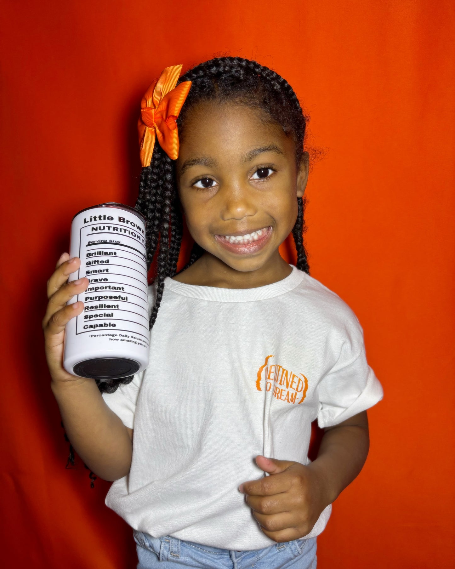 Little Brown Child Nutrition Facts Tumbler Cup
