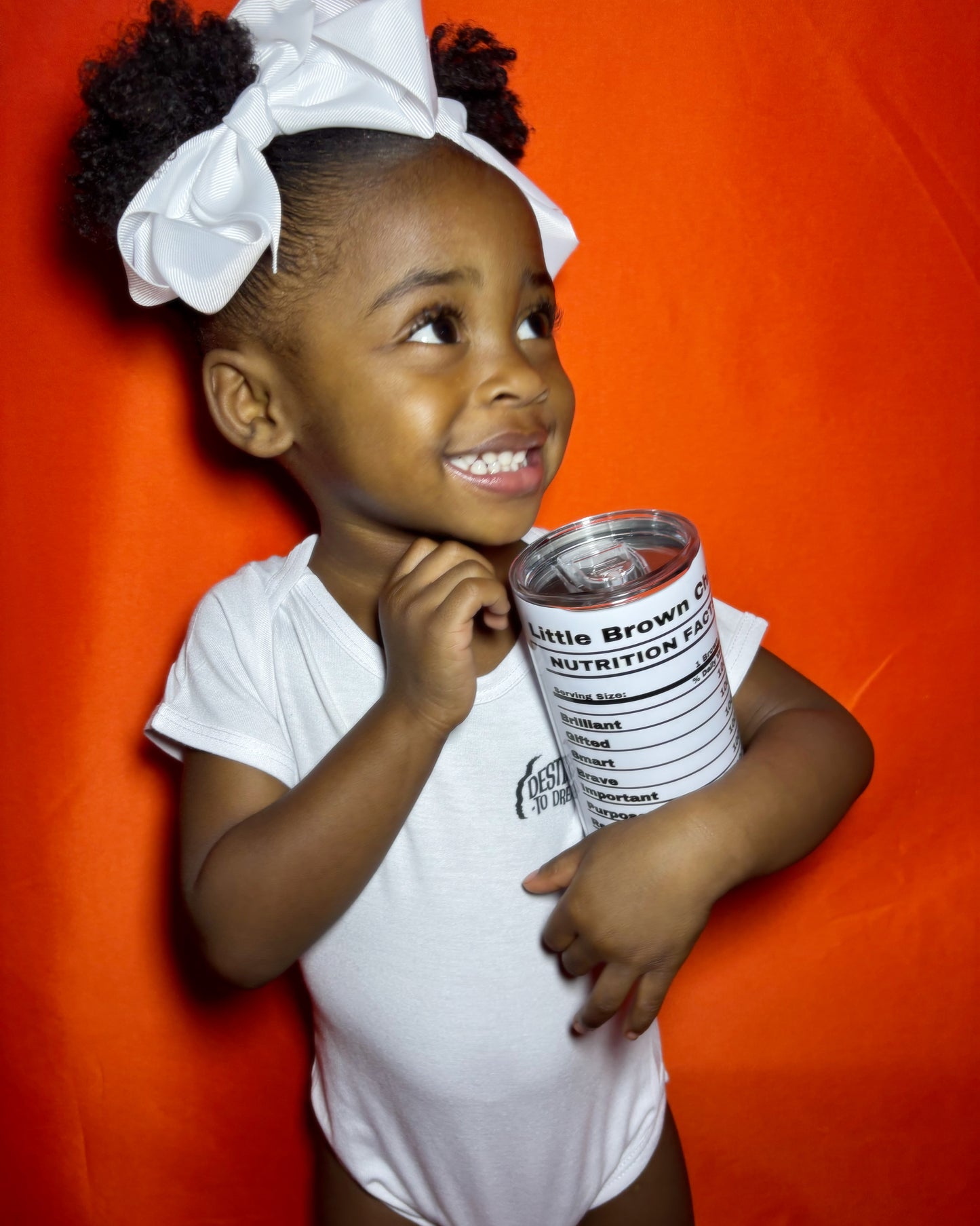 Little Brown Child Nutrition Facts Tumbler Cup